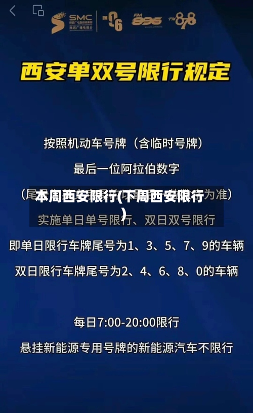 本周西安限行(下周西安限行)