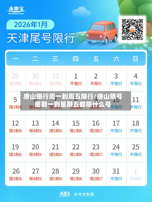 唐山限行周一到周五限行/唐山限号星期一到星期五都限什么号