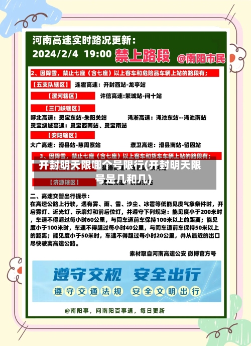 开封明天限哪个号限行(开封明天限号是几和几)