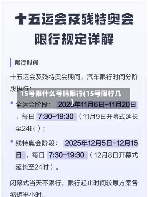 15号限什么号码限行(15号限行几)