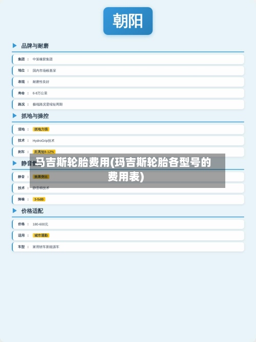 马吉斯轮胎费用(玛吉斯轮胎各型号的费用表)