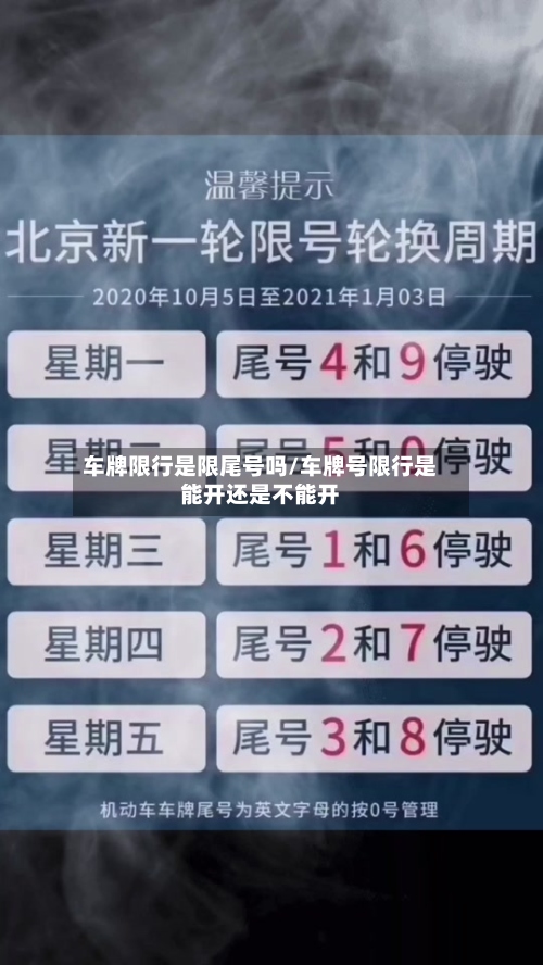 车牌限行是限尾号吗/车牌号限行是能开还是不能开-第2张图片