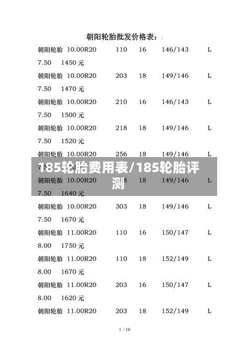 185轮胎费用表/185轮胎评测