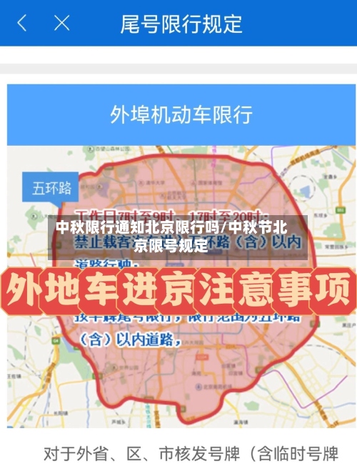中秋限行通知北京限行吗/中秋节北京限号规定