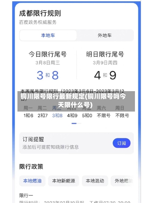 铜川限号限行最新规定(铜川限号吗今天限什么号)-第2张图片