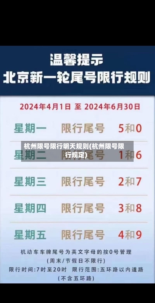 杭州限号限行明天规则(杭州限号限行规定)-第2张图片