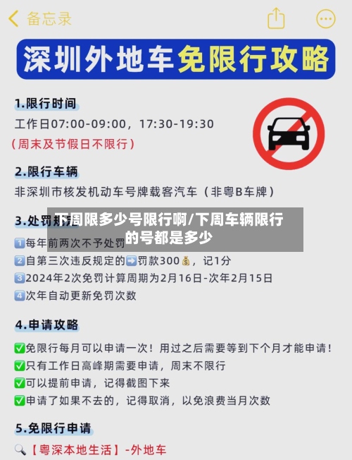 下周限多少号限行啊/下周车辆限行的号都是多少-第2张图片