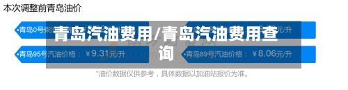 青岛汽油费用/青岛汽油费用查询