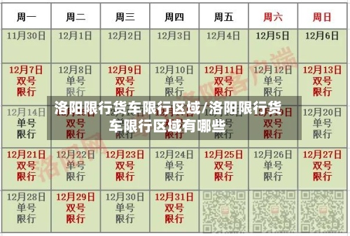 洛阳限行货车限行区域/洛阳限行货车限行区域有哪些-第2张图片