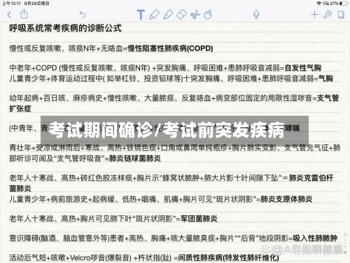 考试期间确诊/考试前突发疾病