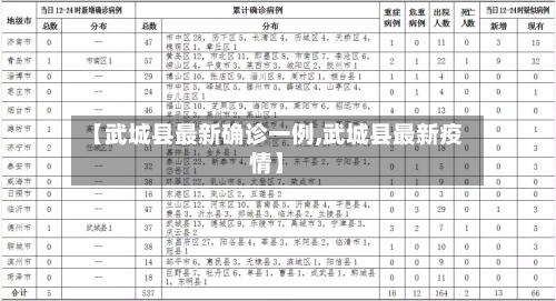 【武城县最新确诊一例,武城县最新疫情】-第2张图片