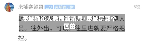 康城确诊人数最新消息/康城是哪个区的