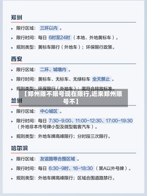 【郑州限不限号现在限行,近来郑州限号不】