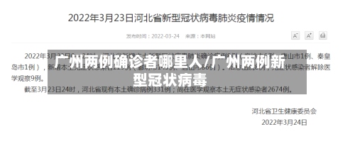 广州两例确诊者哪里人/广州两例新型冠状病毒