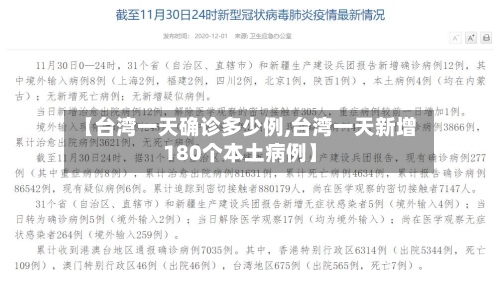 【台湾一天确诊多少例,台湾一天新增180个本土病例】