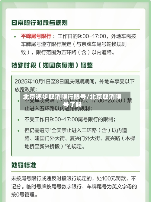北京逐步取消限行限号/北京取消限号了吗