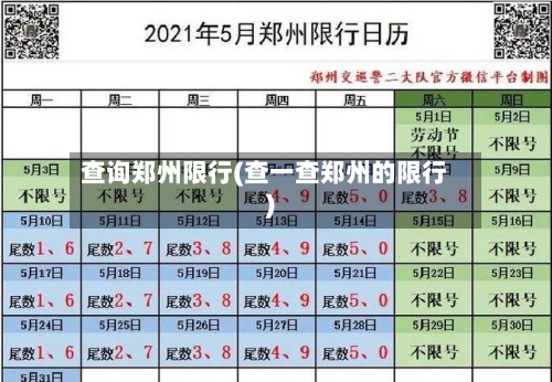 查询郑州限行(查一查郑州的限行)