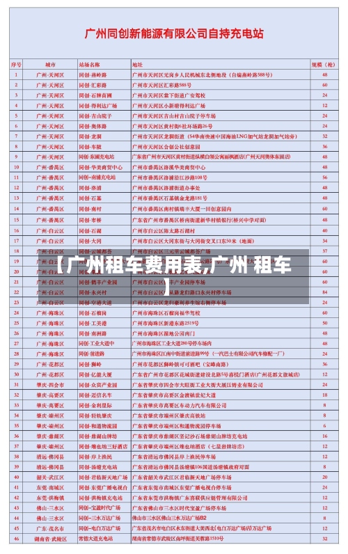 【广州租车费用表,广州 租车】