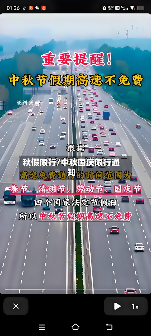 秋假限行/中秋国庆限行通知