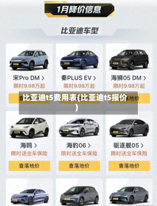比亚迪t5费用表(比亚迪t5报价)