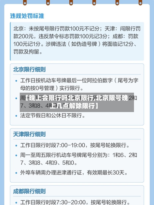【晚上会限行吗北京限行,北京限号晚上几点解除限行】-第2张图片