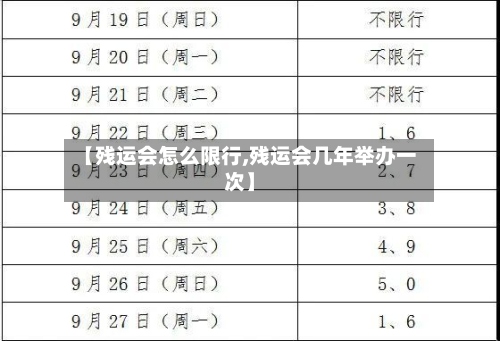 【残运会怎么限行,残运会几年举办一次】-第3张图片