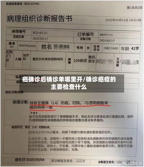 癌确诊后确诊单哪里开/确诊癌症的主要检查什么-第3张图片