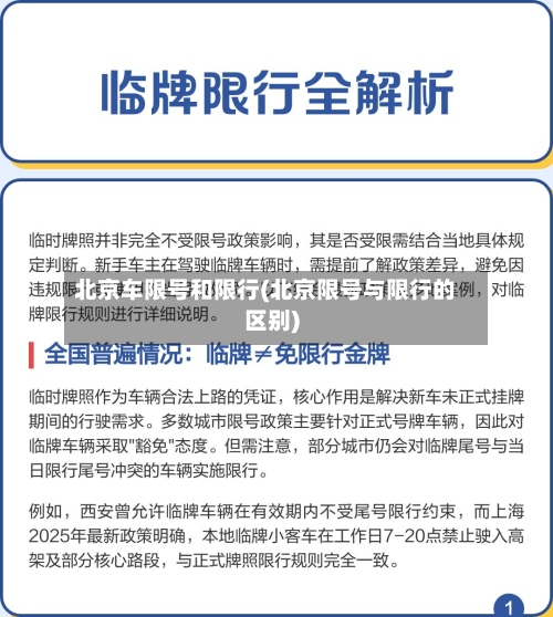 北京车限号和限行(北京限号与限行的区别)