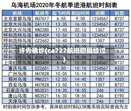 许秀确诊(ca722航班回国经过)-第2张图片