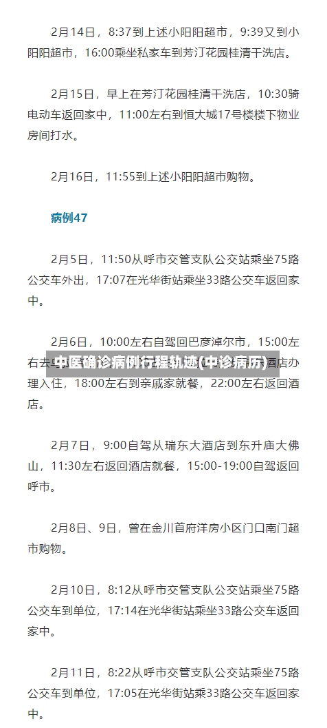 中医确诊病例行程轨迹(中诊病历)-第3张图片