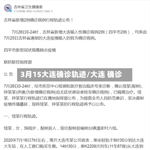 3月15大连确诊轨迹/大连 确诊