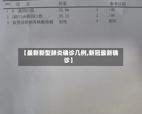 【最新新型肺炎确诊几例,新冠最新确诊】