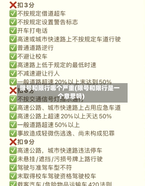 限号和限行哪个严重(限号和限行是一个意思吗)
