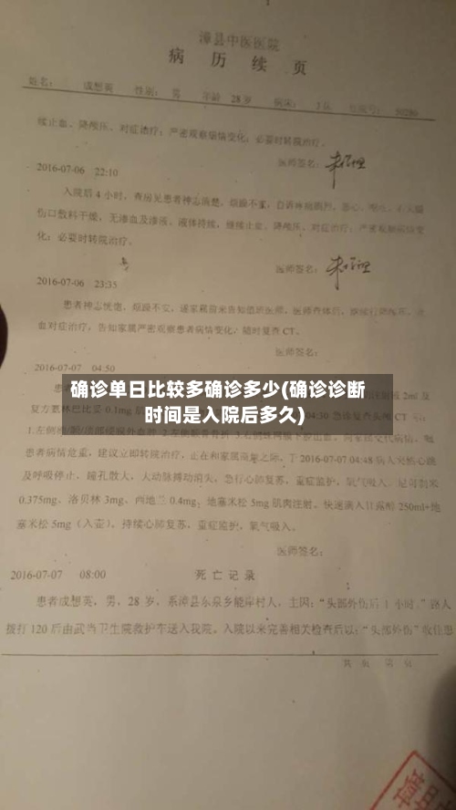 确诊单日比较多确诊多少(确诊诊断时间是入院后多久)