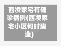西凌家宅有确诊病例(西凌家宅小区何时建造)-第2张图片