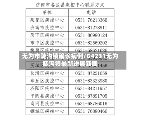 无为市陡沟镇确诊病例/G4231无为陡沟镇最新进展新闻-第3张图片