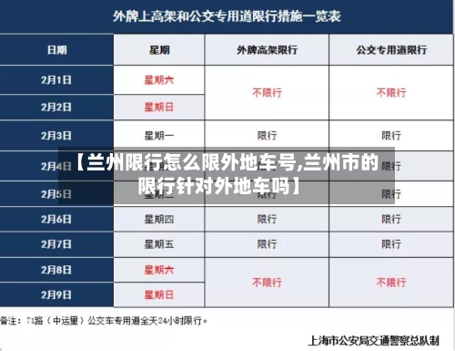 【兰州限行怎么限外地车号,兰州市的限行针对外地车吗】-第2张图片