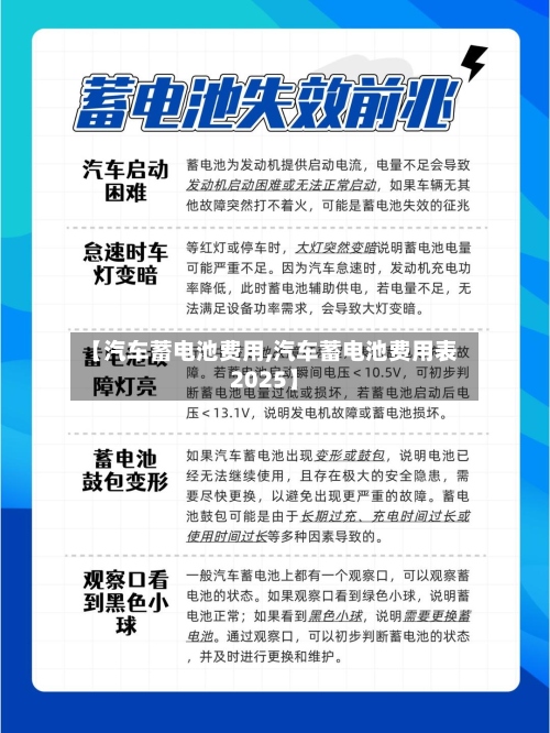 【汽车蓄电池费用,汽车蓄电池费用表2025】