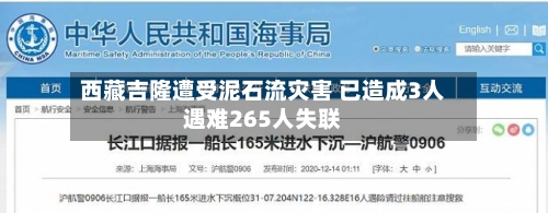 西藏吉隆遭受泥石流灾害 已造成3人遇难265人失联