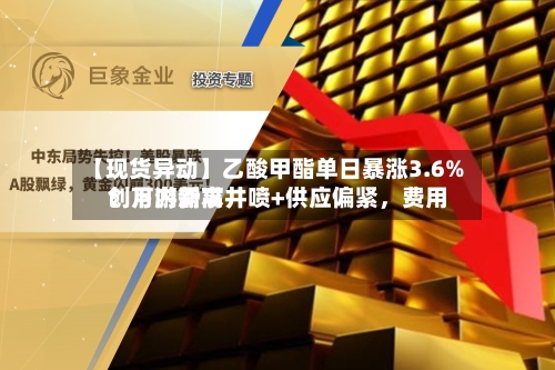 【现货异动】乙酸甲酯单日暴涨3.6%！下游需求井喷+供应偏紧，费用创月内新高-第3张图片