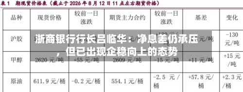 浙商银行行长吕临华：净息差仍承压	，但已出现企稳向上的态势-第3张图片