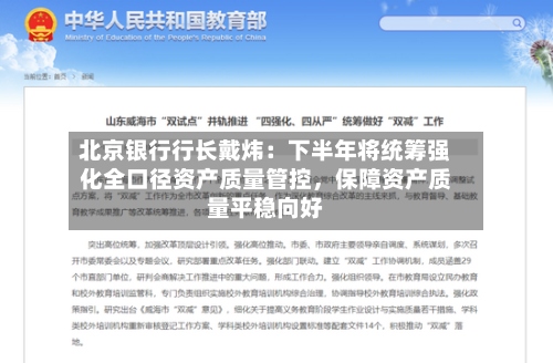 北京银行行长戴炜：下半年将统筹强化全口径资产质量管控	，保障资产质量平稳向好-第2张图片